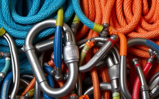 Klimtouwen en karabiners collectie
